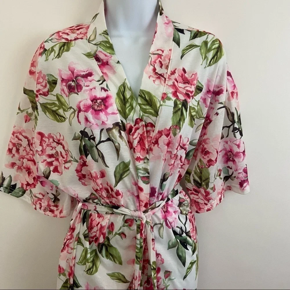 Show Me Your Mumu Brie Pink Floral Belted Robe OS Sleepwear Loungewear